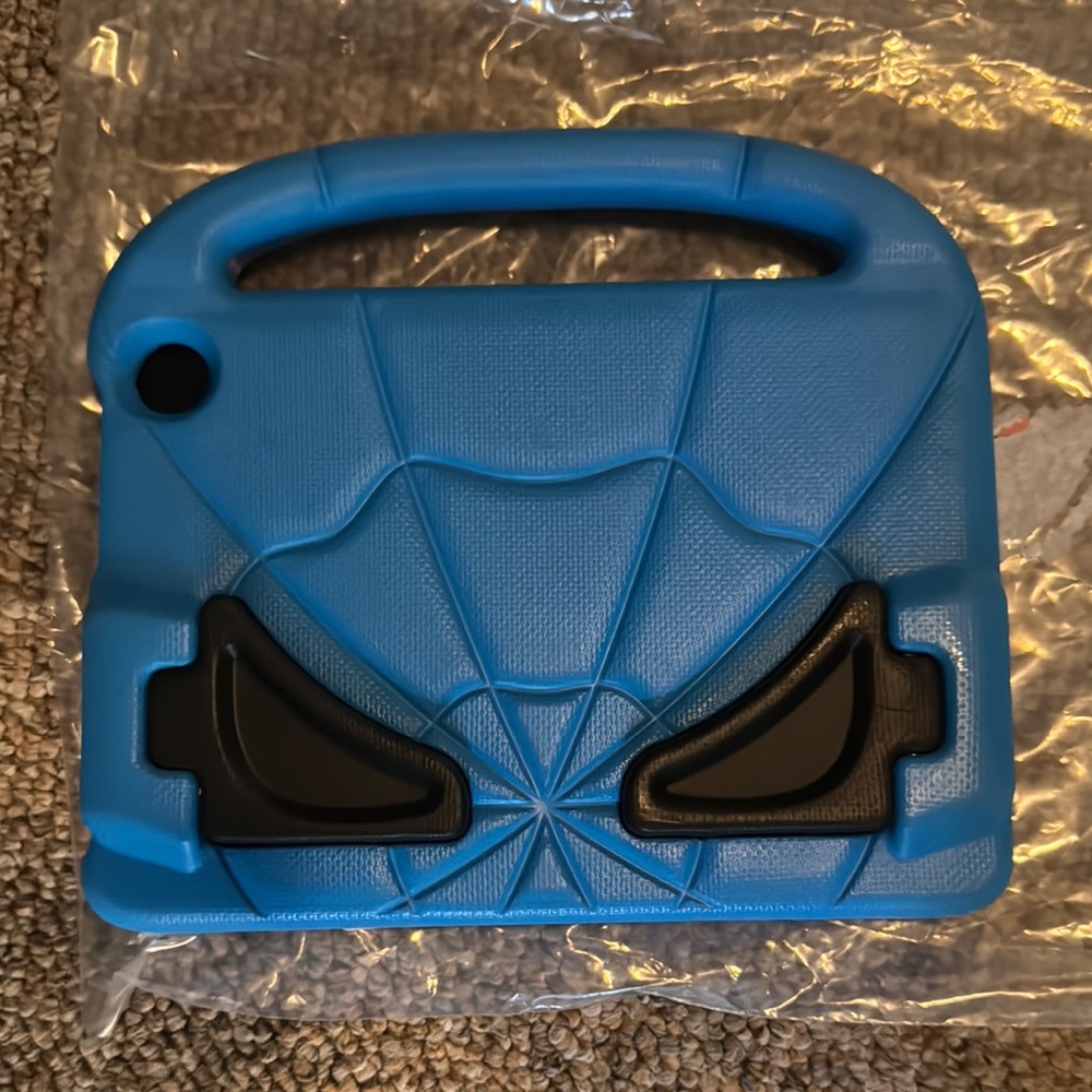 Blue Spider-Themed Tablet Case